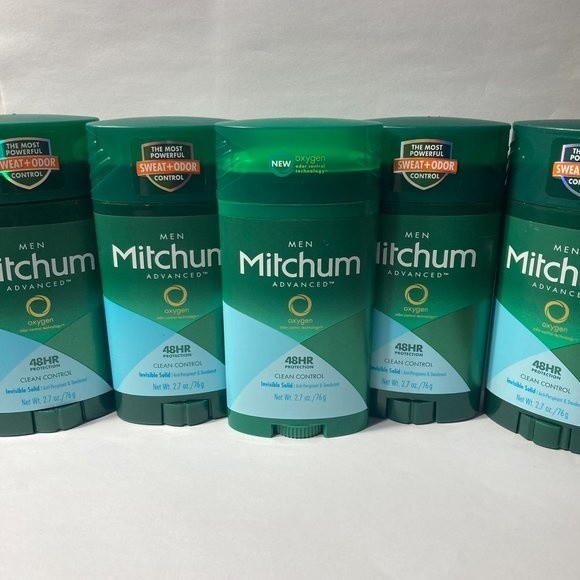 Mitchum Clean Control Invisible Solid Antiperspirant Deodorant 5 Sticks Oxygen